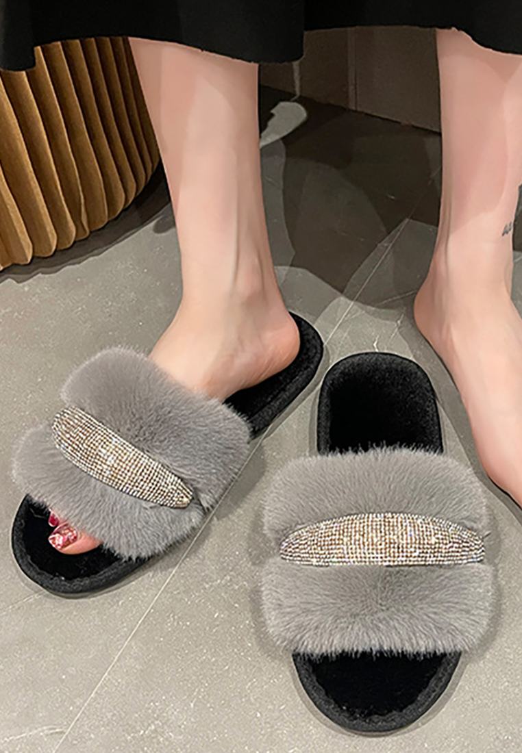 New crystal diamond flat cotton slippers CA25090207PI