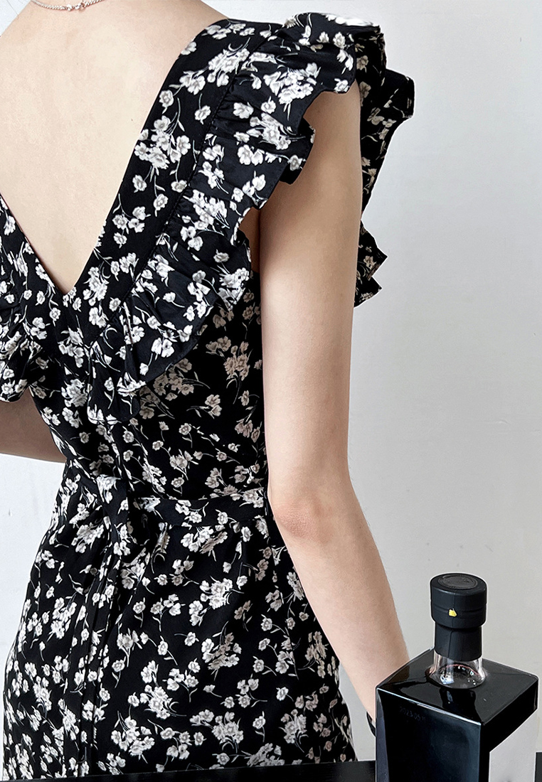 2024 Summer Elegance Black and White Dress Long Style CA24041007BK