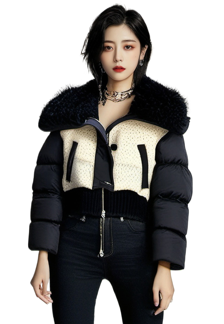 Winter women's wool solid color warm down jacket CA24112107GY