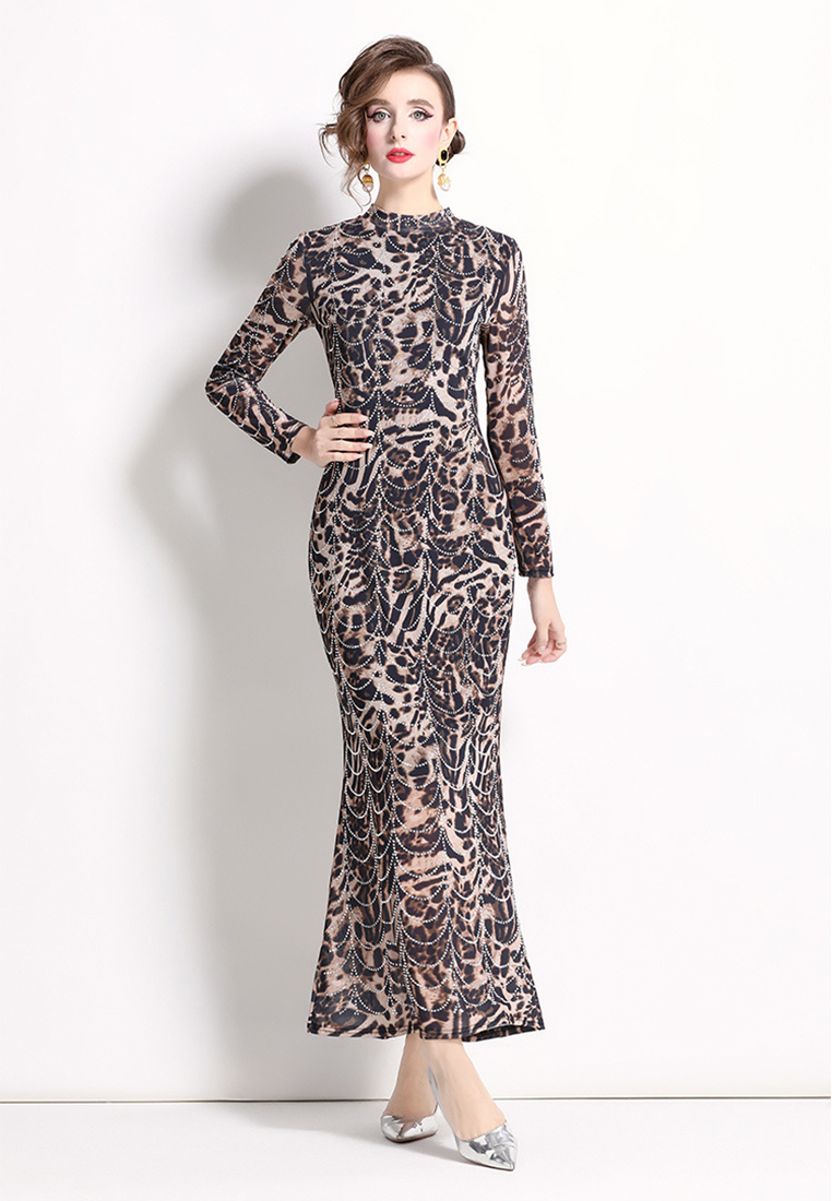 2024 mesh high waisted slim fit sexy dress CA241128107BK