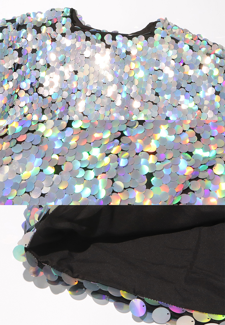 Loose round neck sequined dress CA242111907MT