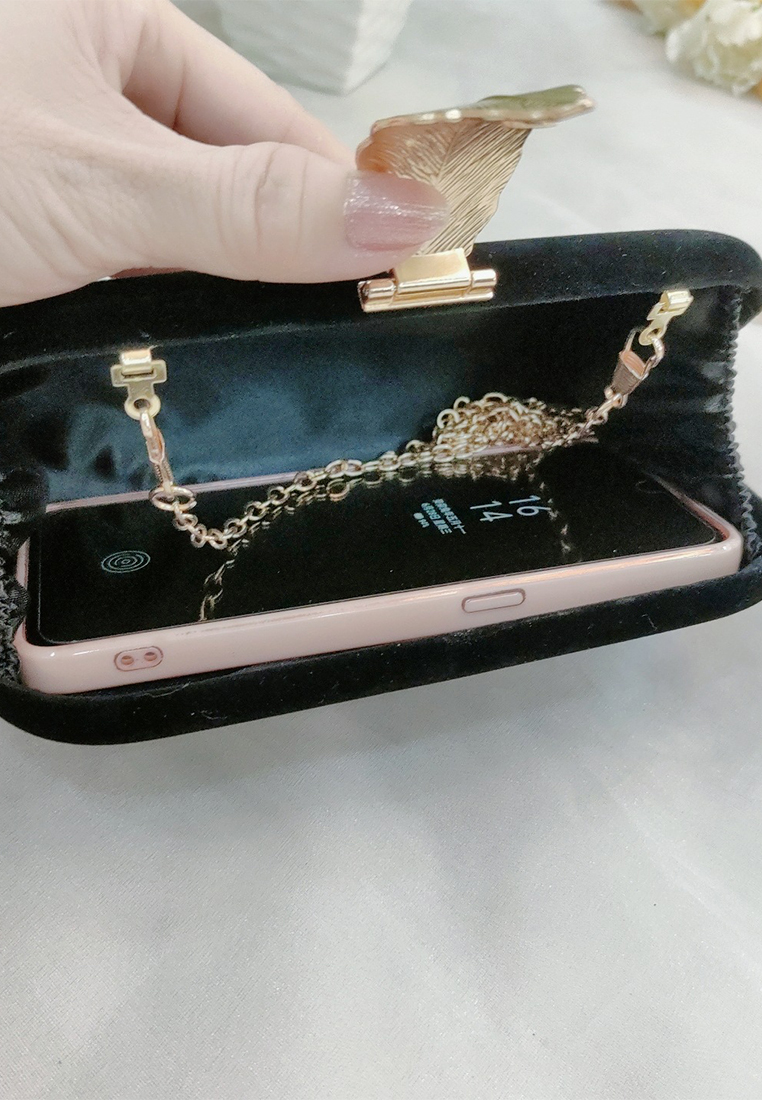 New party velvet cheongsam evening gown handbag CA24121007BK