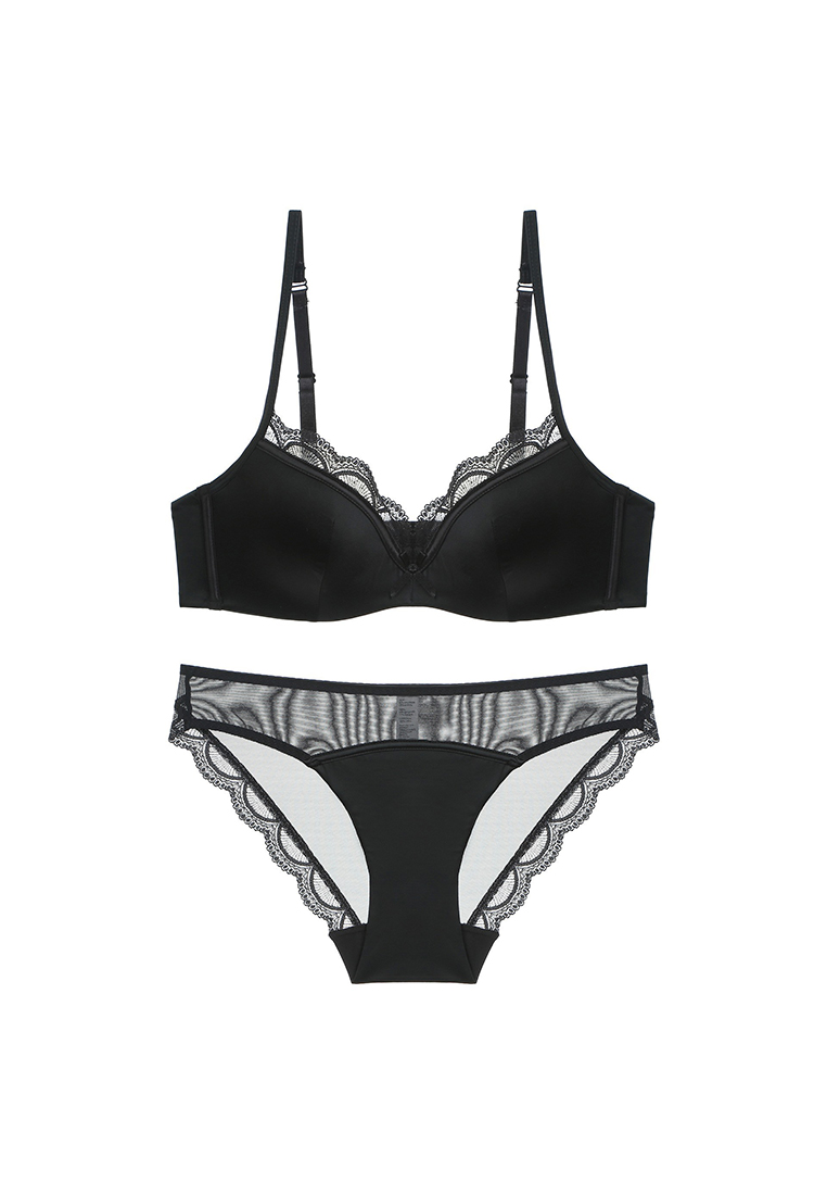 Sexy French Thin Lace Lingerie Set CA24112007BK