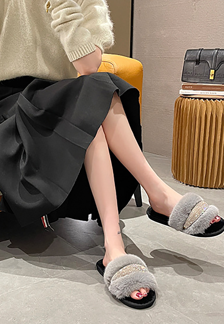 New crystal diamond flat cotton slippers CA25090207PI