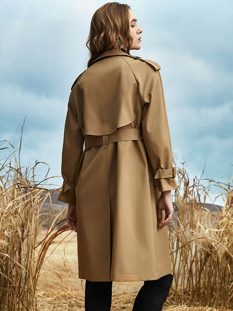 Fashionable and high end solid color long windbreaker CA101707