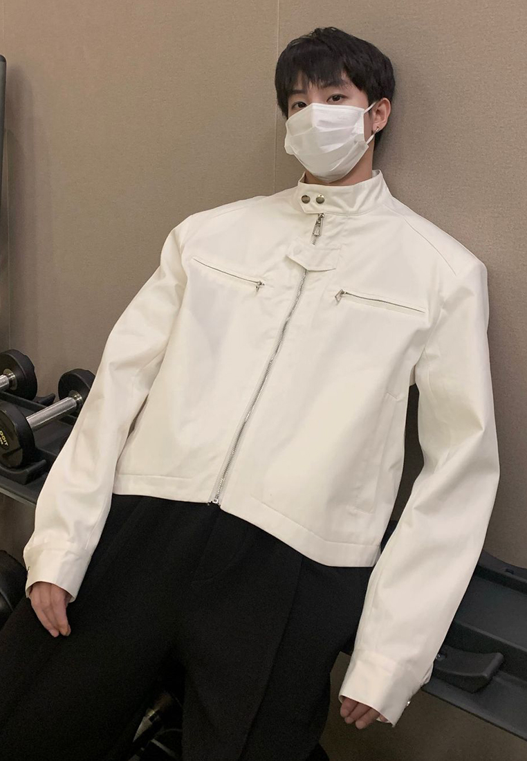 Classic short autumn jacket CA24101407BK