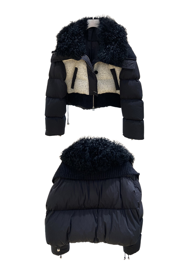 Winter women's wool solid color warm down jacket CA24112107GY