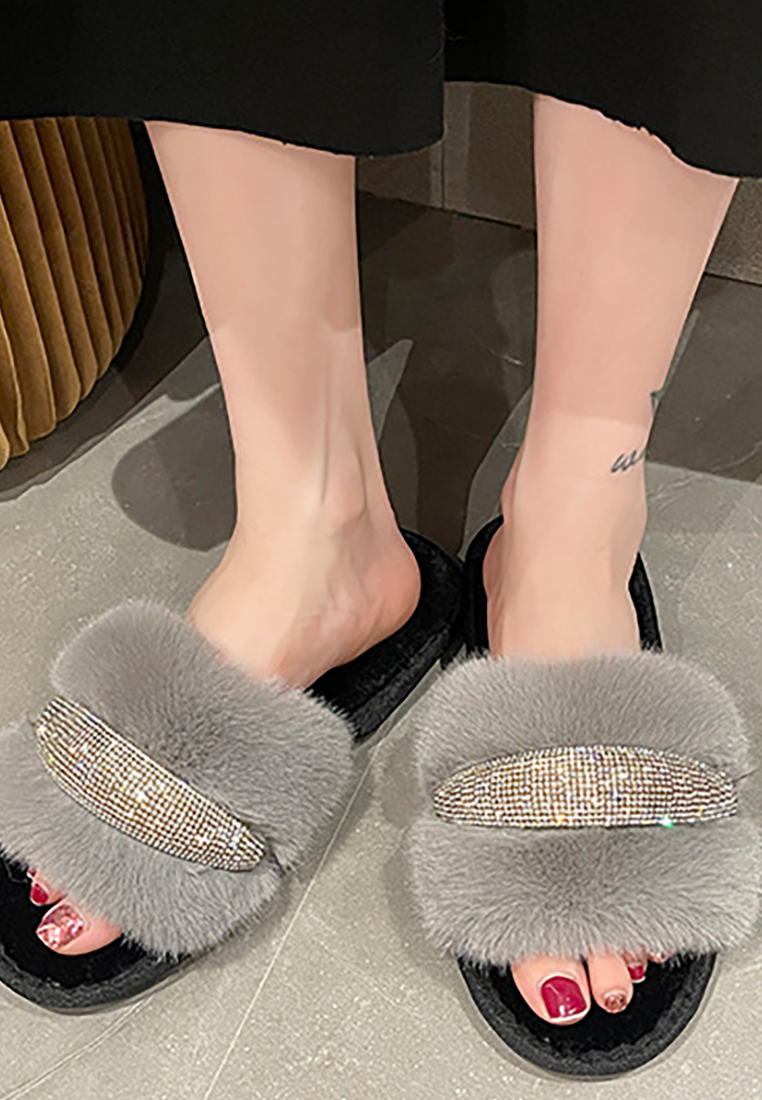 New crystal diamond flat cotton slippers CA25090207PI