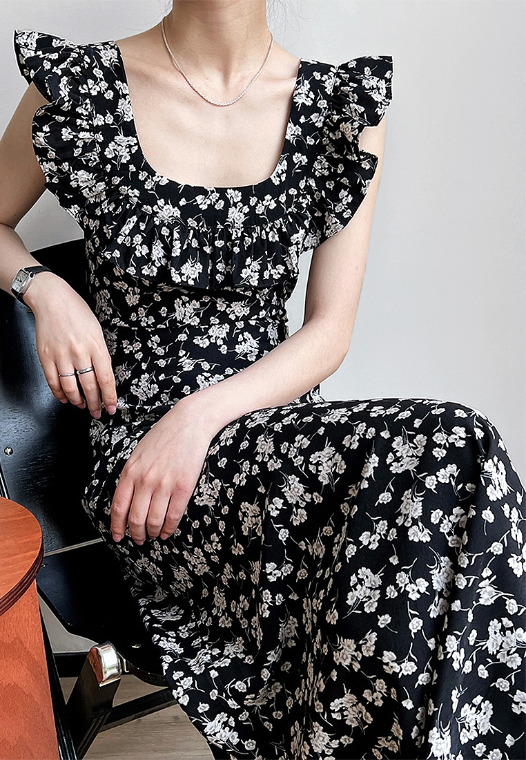 2024 Summer Elegance Black and White Dress Long Style CA24041007BK