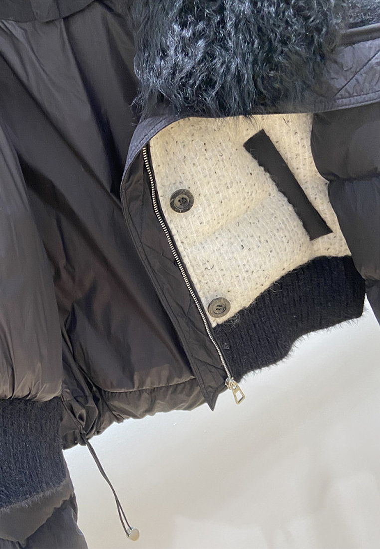 Winter women's wool solid color warm down jacket CA24112107GY