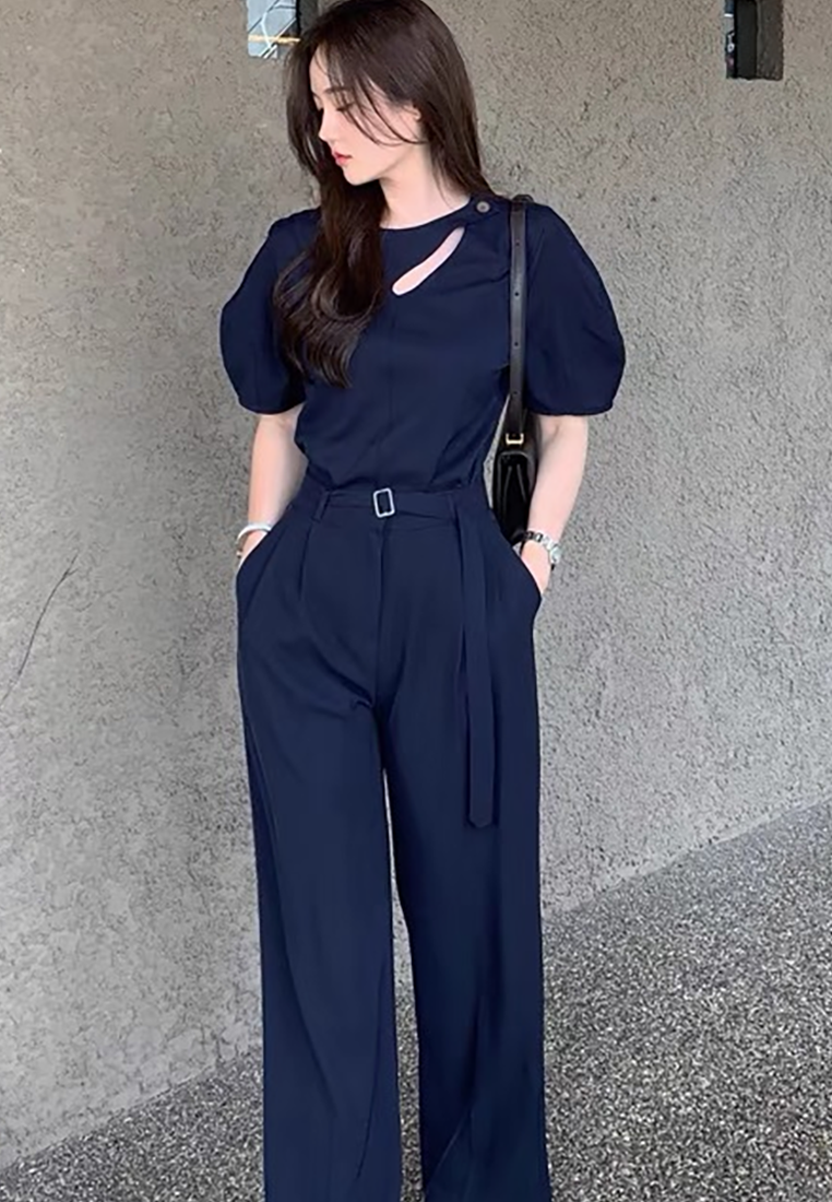 Korean chic French irregular one-button shirt CA25042907GY