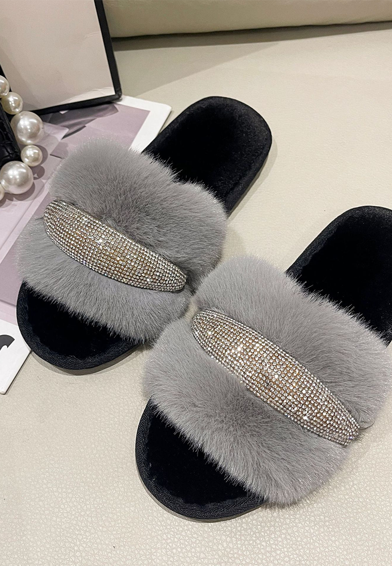 New crystal diamond flat cotton slippers CA25090207PI