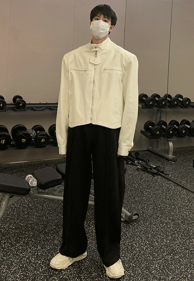 Classic short autumn jacket CA24101407BK