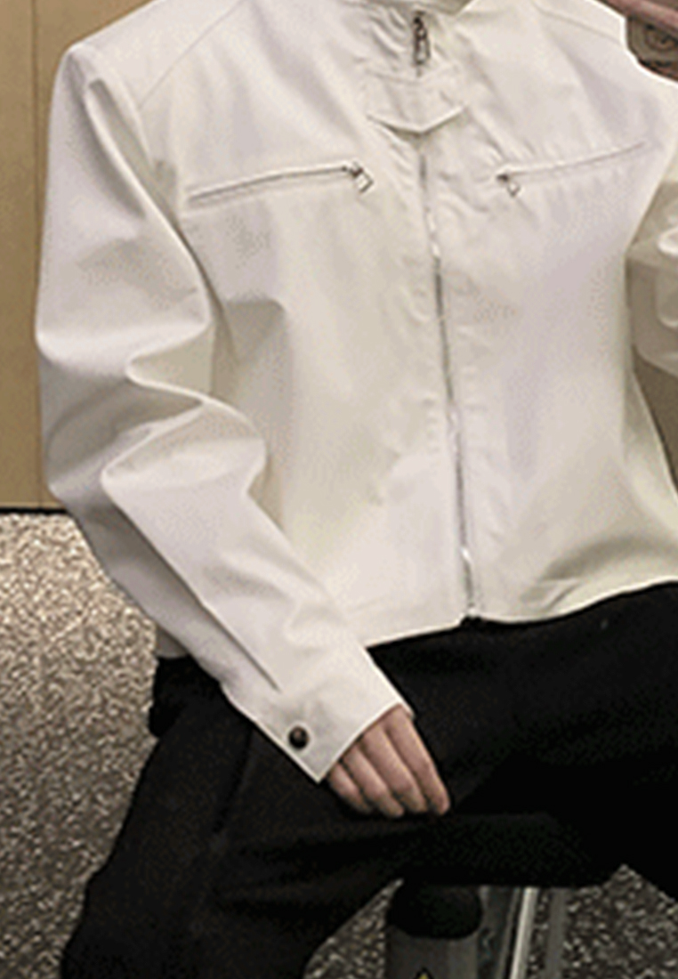 Classic short autumn jacket CA24101407BK