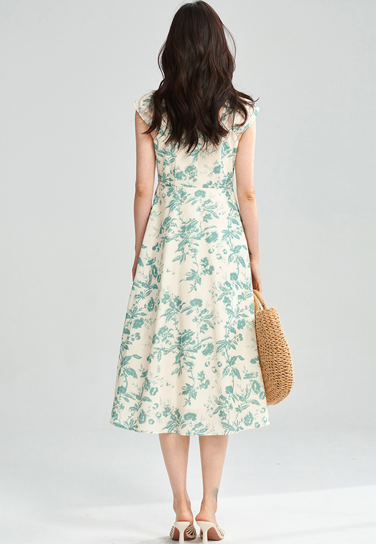 New style printed slim fit dress CA25060370GR