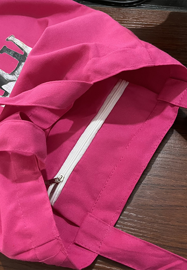 New Rose Red Elephant Cotton Canvas Shoulder Bag CA25061770RD