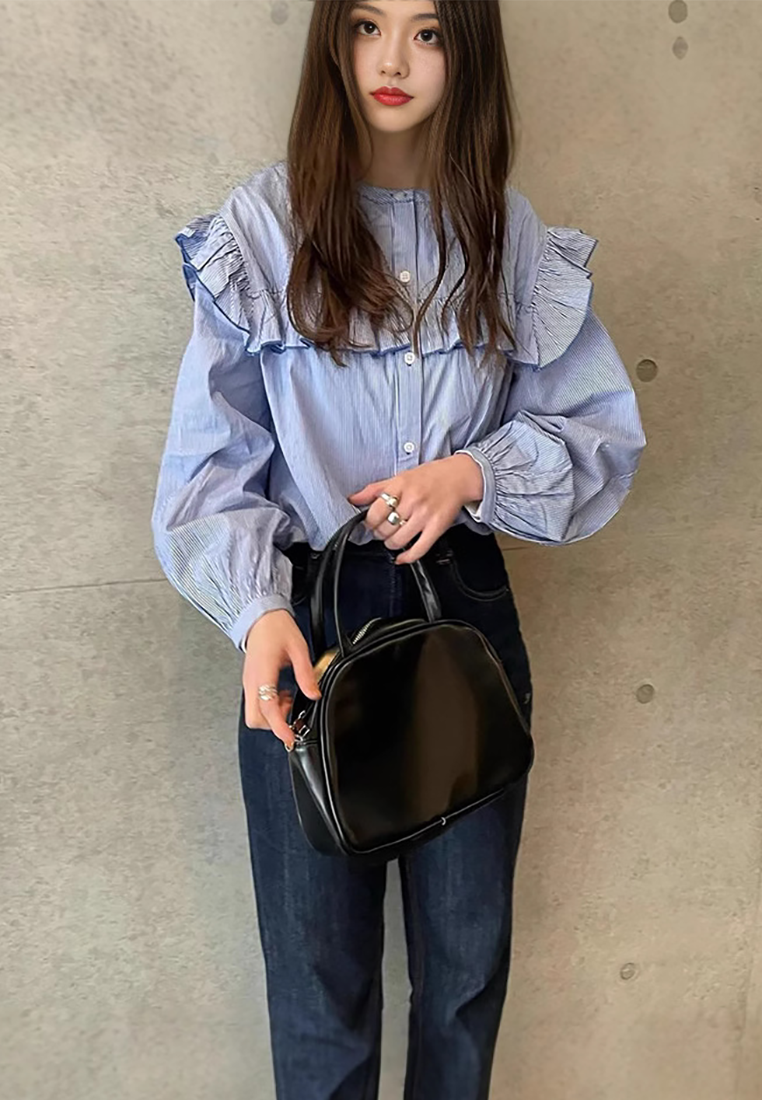 New Korean-style round-neck long-sleeve shirt CA25091919W