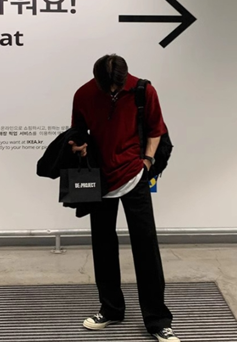 Men's Summer Lapel Short Sleeve POLO Shirt CA24051471BK