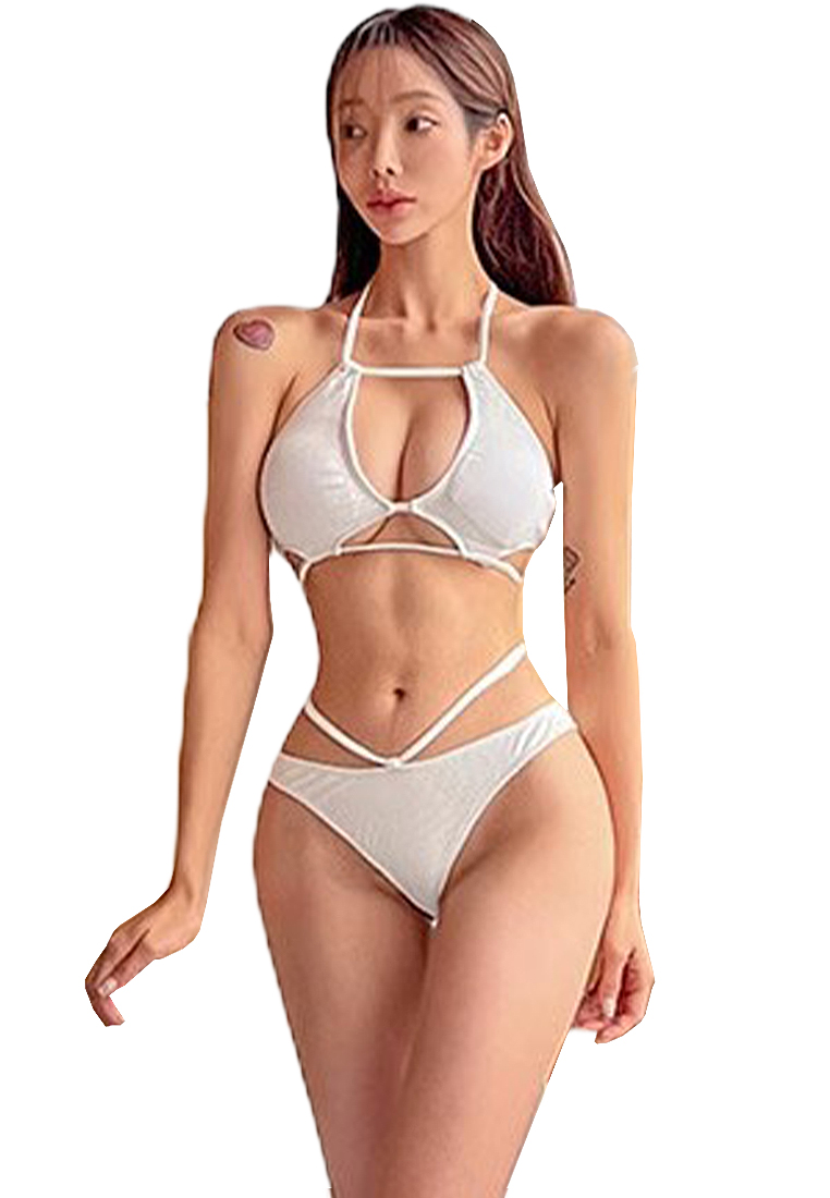 New backless lace-up swimsuit set CA24032171