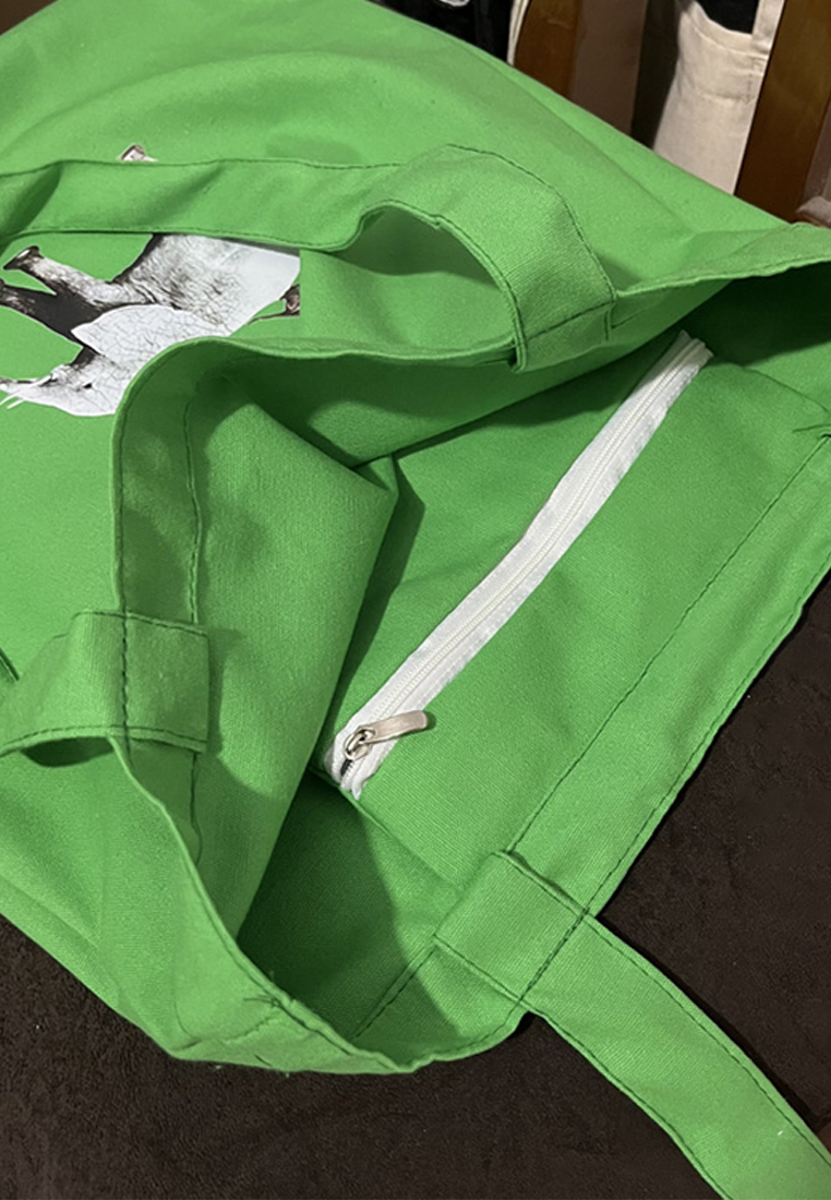 Green Elephant Canvas Shoulder Bag CA25061771GR