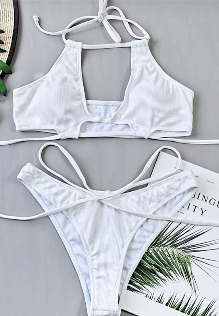 New backless lace-up swimsuit set CA24032171