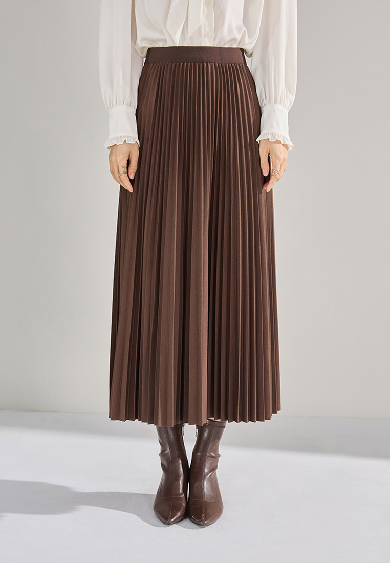 Autumn and winter pleated midi skirt CA25010703KI