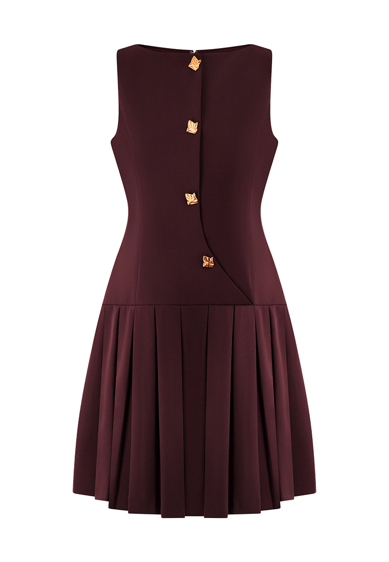 Simple European and American solid color sleeveless short dress CA225042272BK