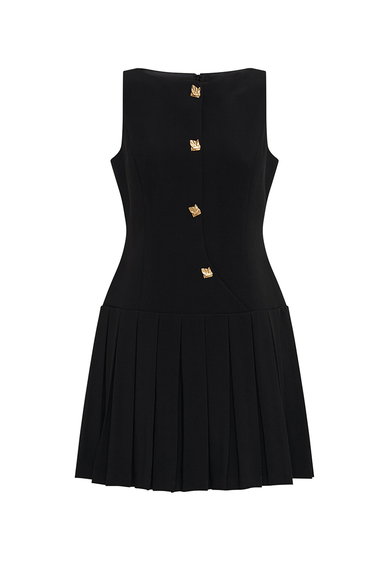 Simple European and American solid color sleeveless short dress CA225042272BK