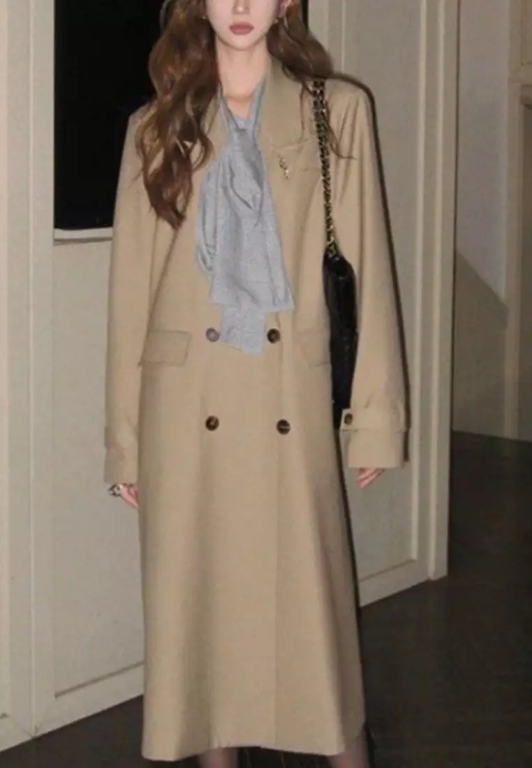 Boutique new high-end double-breasted long suit jacket K103101