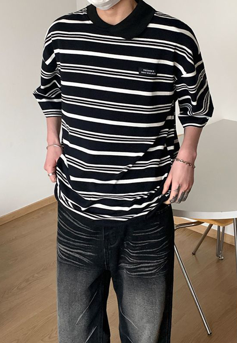 Men's summer striped short sleeves CA24051473