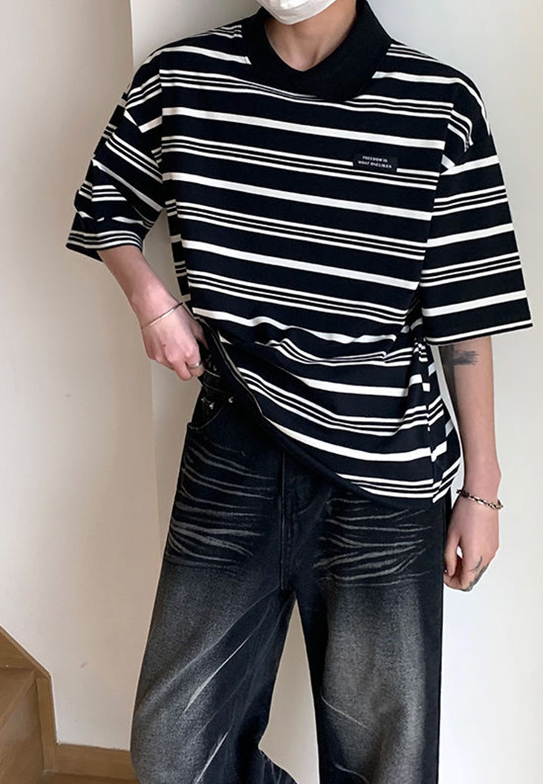 Men's summer striped short sleeves CA24051473