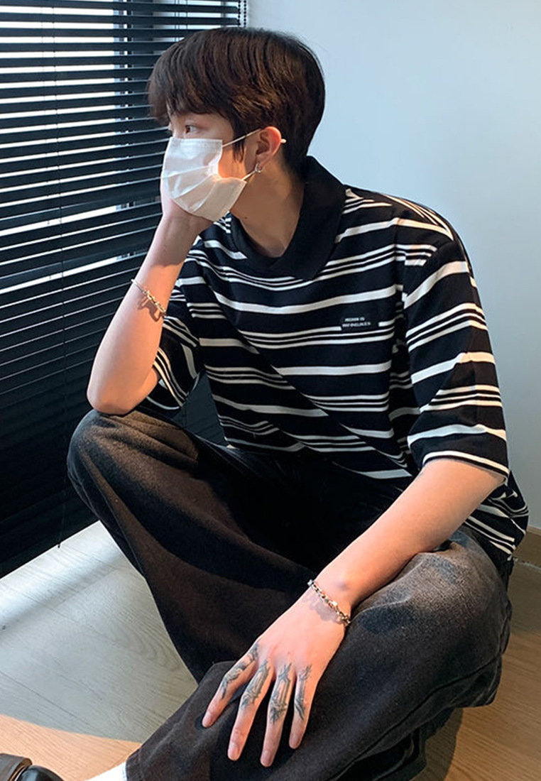 Men's summer striped short sleeves CA24051473