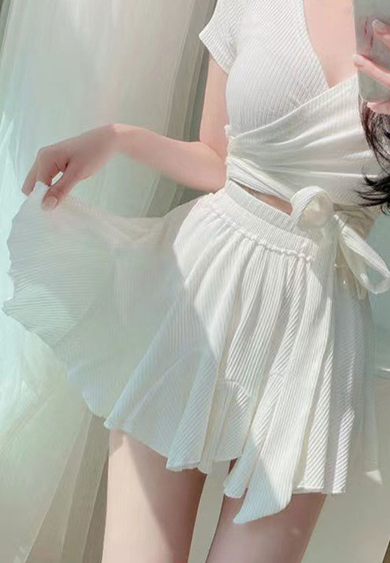 Solid color hot spring swimsuit set CA24032173W