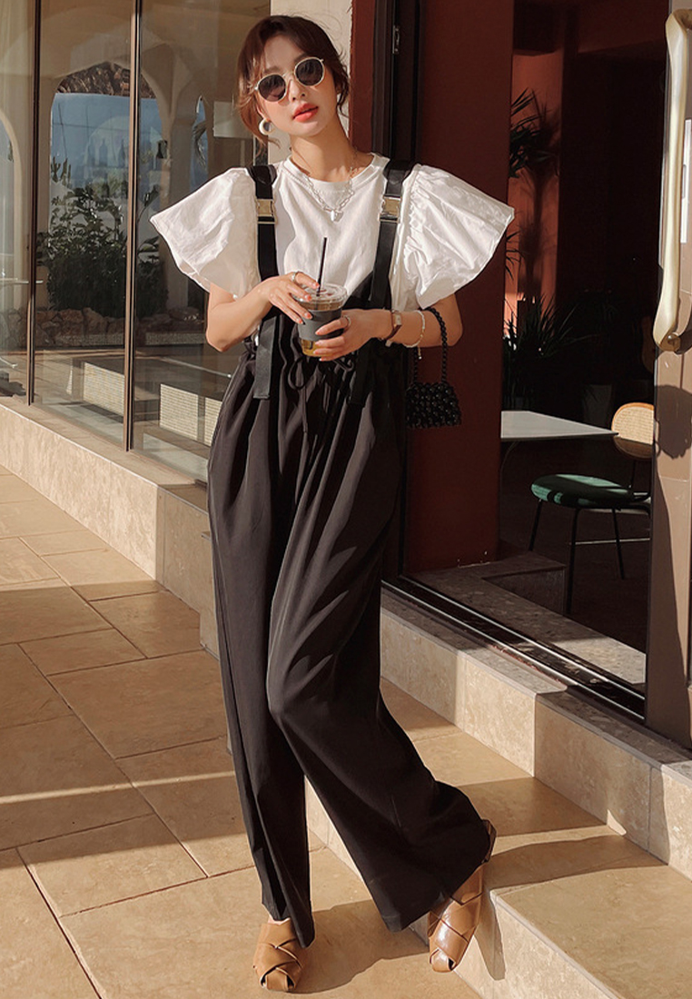 2024 New Design Black Strap Pants CA24041073BK