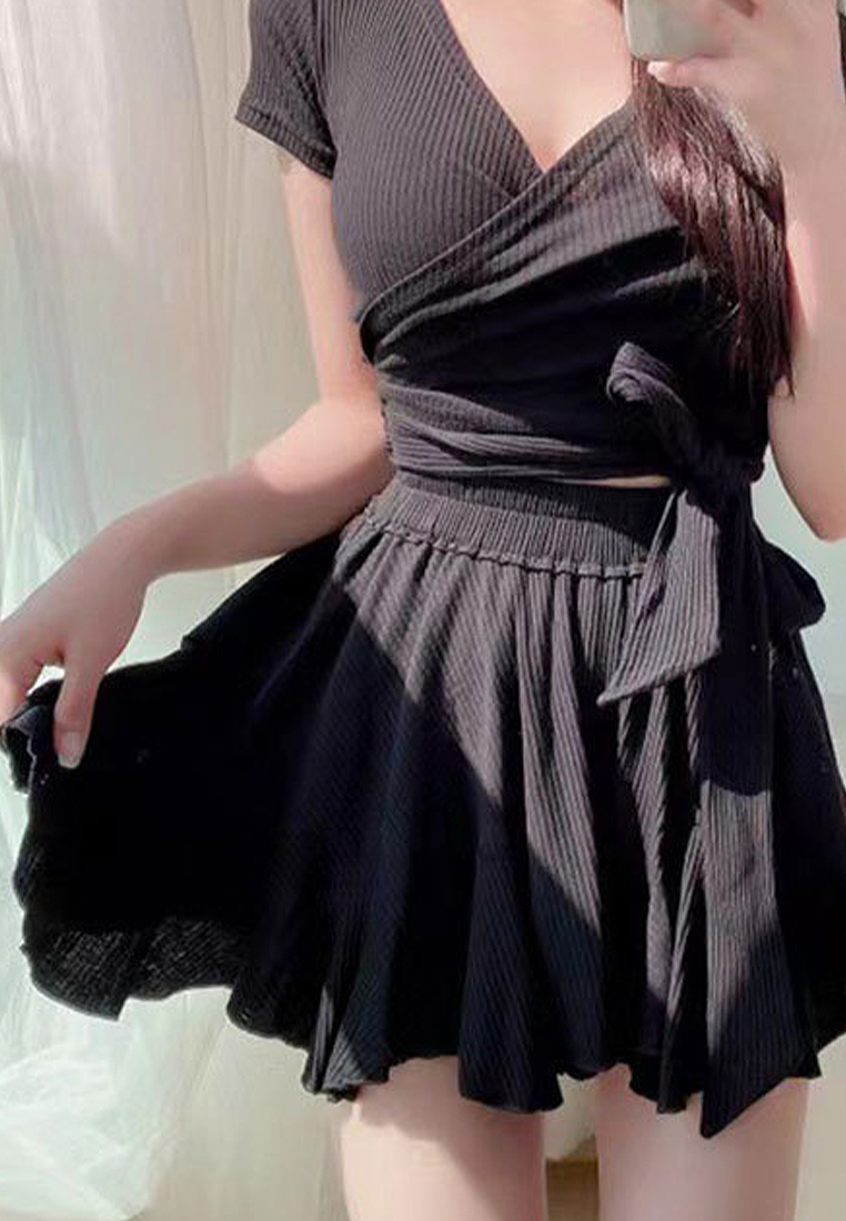 Solid color hot spring swimsuit set CA24032173W