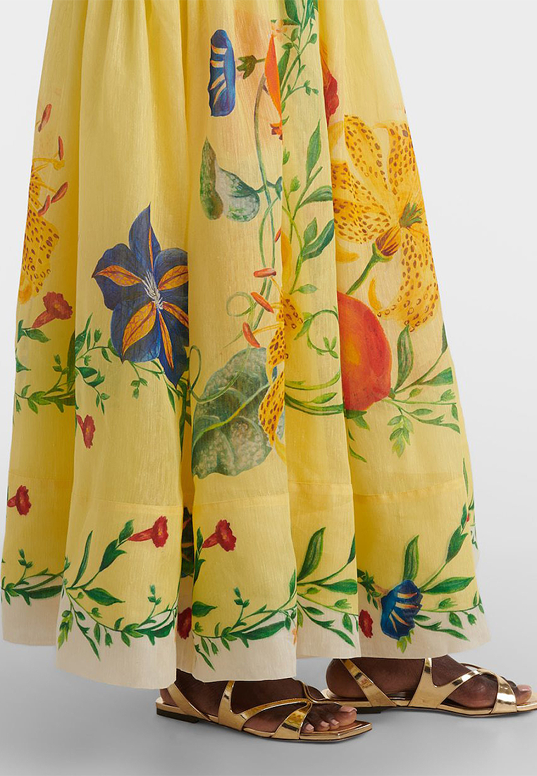 Summer New Printed V-neck Dress CA25042279YE