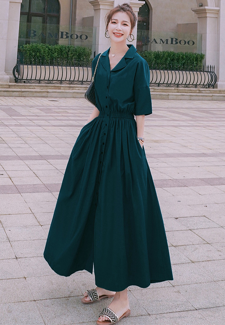 2024 New French Slim Fit and Elegant Long Dress CA24041075GR