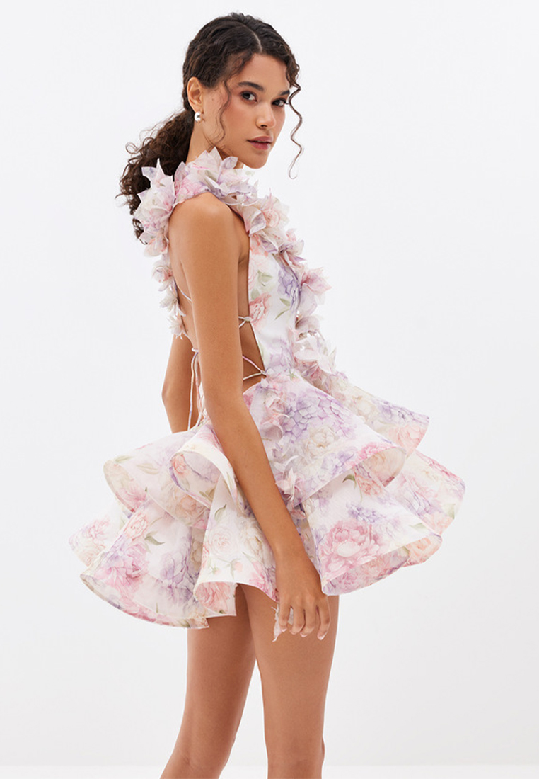 European and American floral holiday style V-neck sleeveless suspender dress CA225042275PI