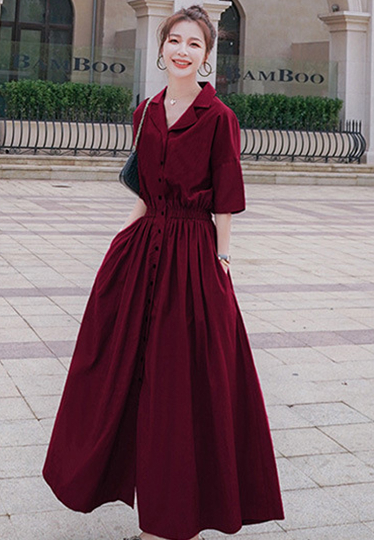 2024 New French Slim Fit and Elegant Long Dress CA24041075GR