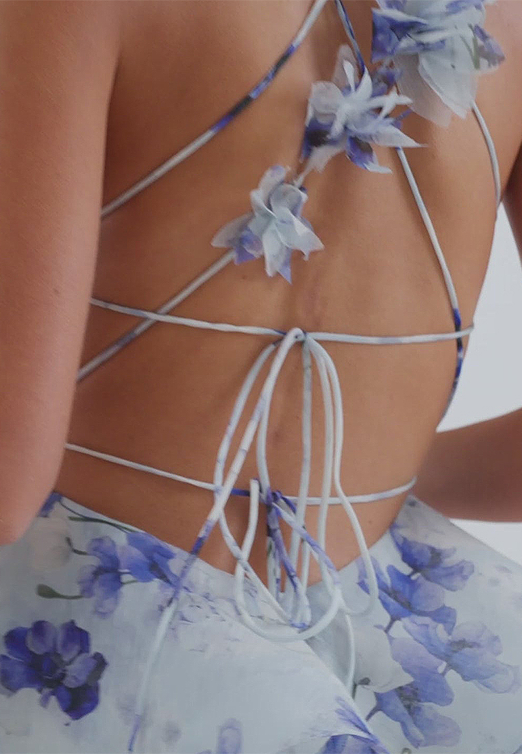 European and American floral holiday style V-neck sleeveless suspender dress CA225042275PI