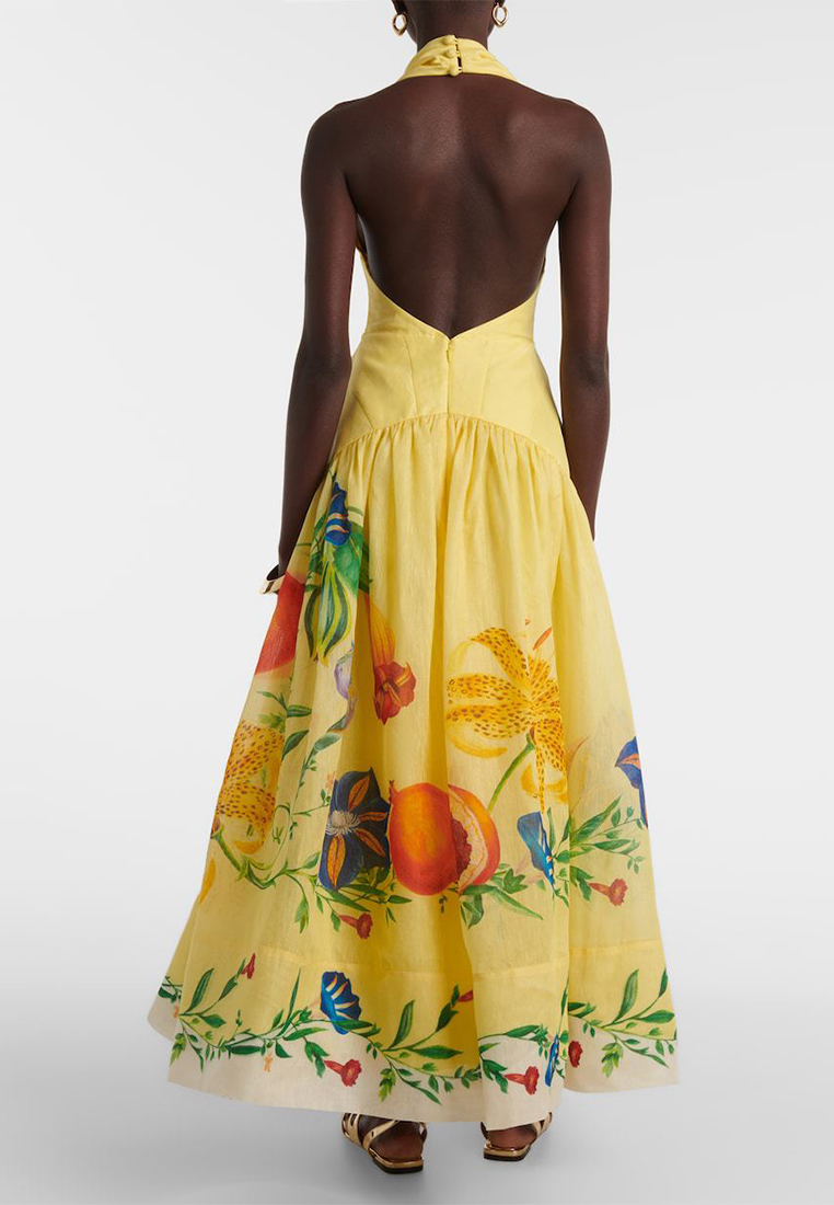 Summer New Printed V-neck Dress CA25042279YE