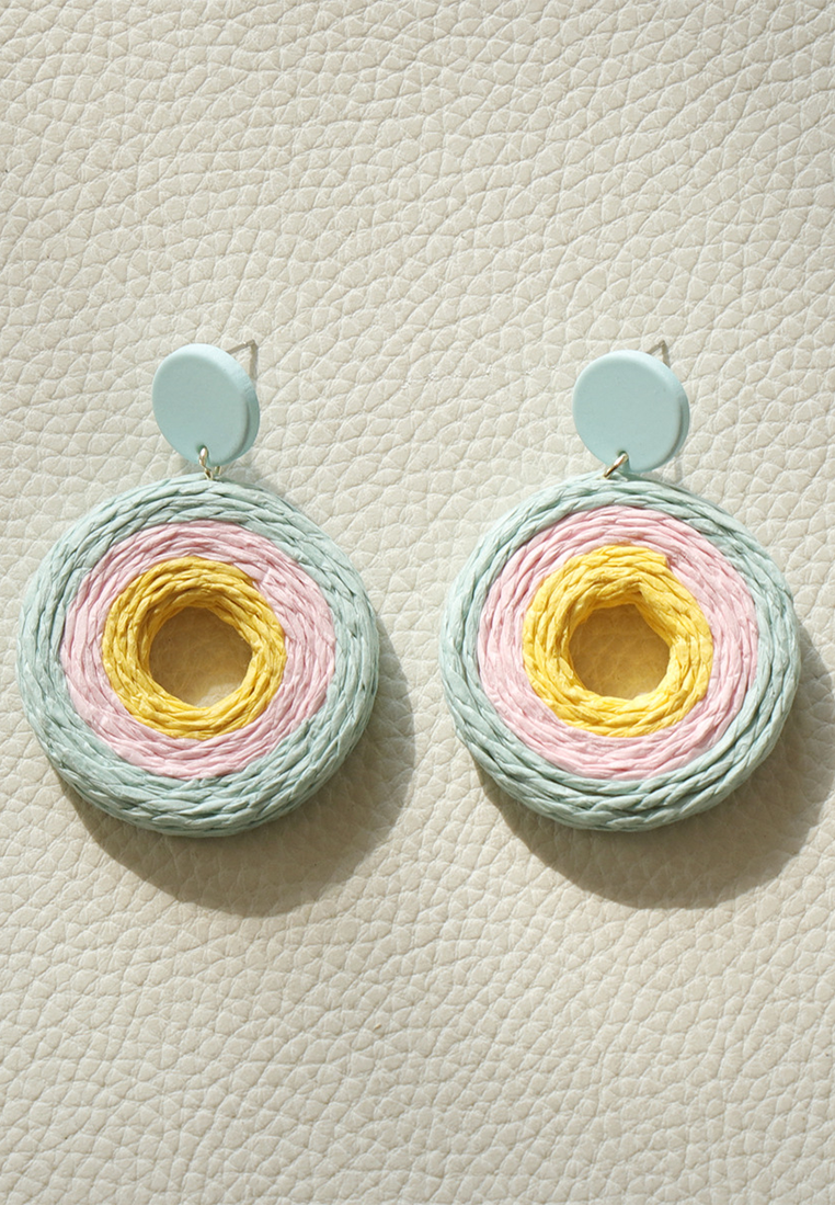 Handmade straw earrings CA25052376 -1