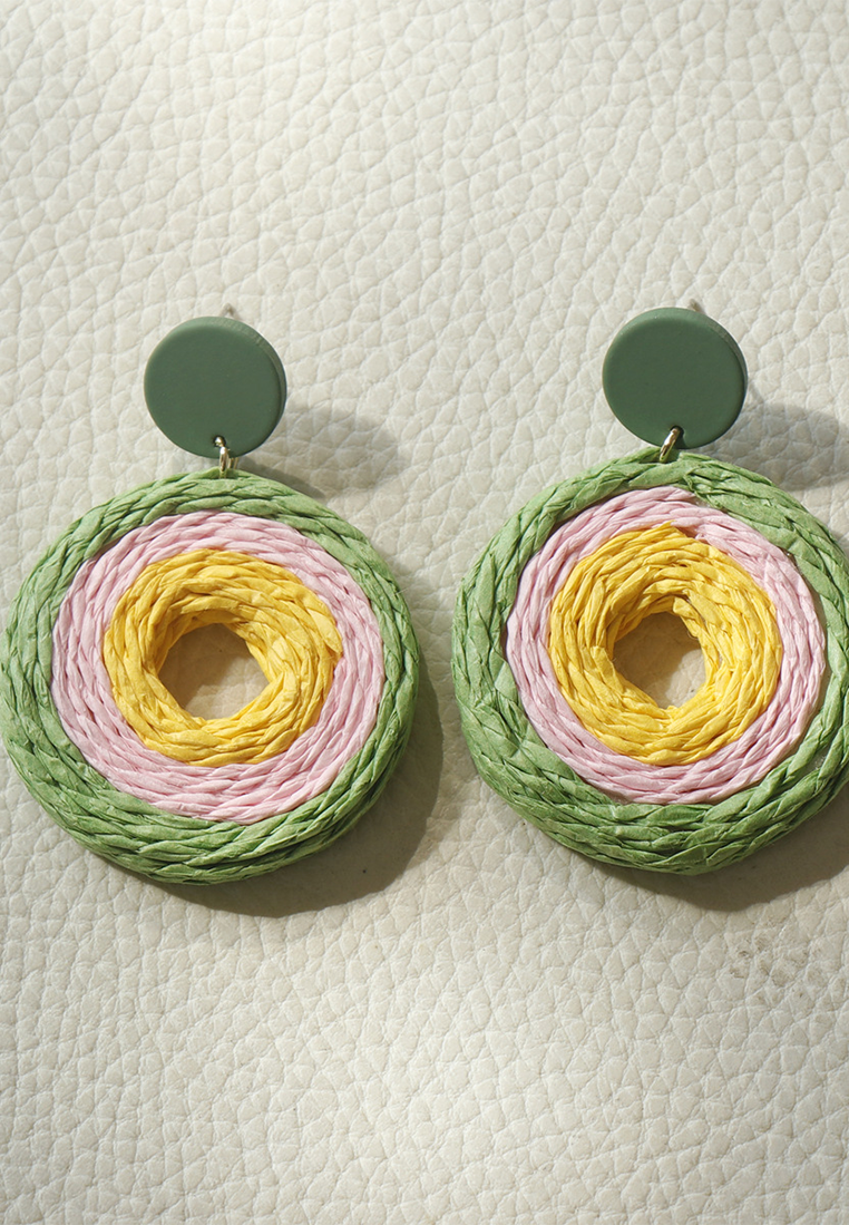 Handmade straw earrings CA25052376 -1
