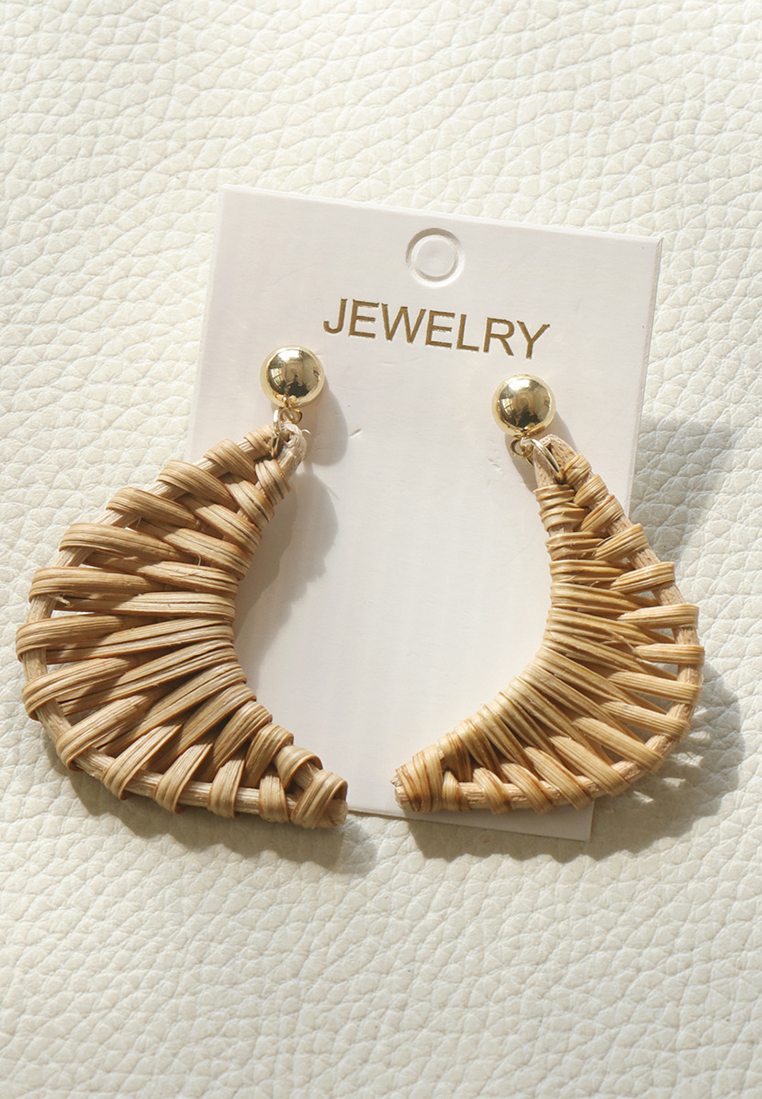 Handmade straw earrings CA25052376 -1