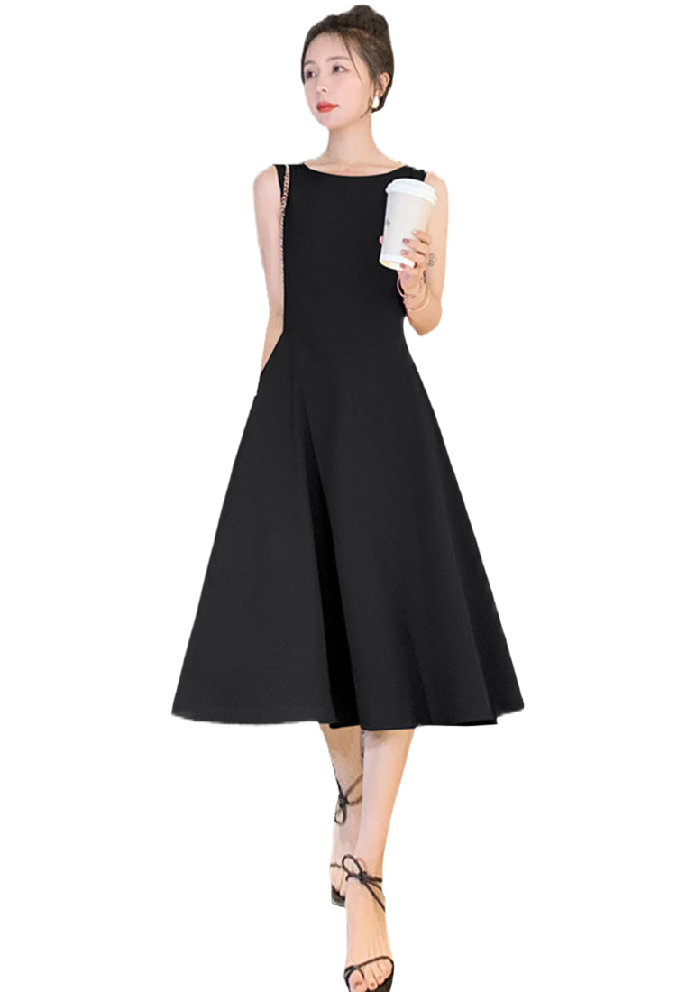 2024 Evening Dress Style Sleeveless Slim Fit Solid Color Dress CA24041076W