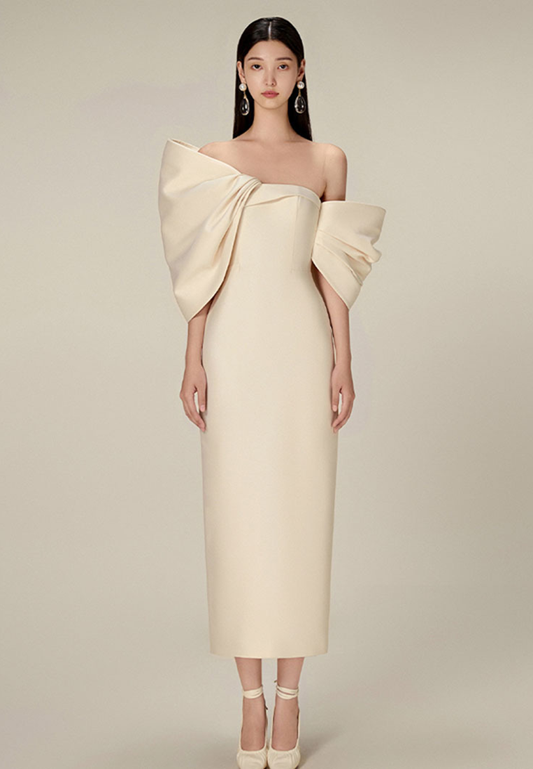 French elegant high waisted dress dress CA24102506PI