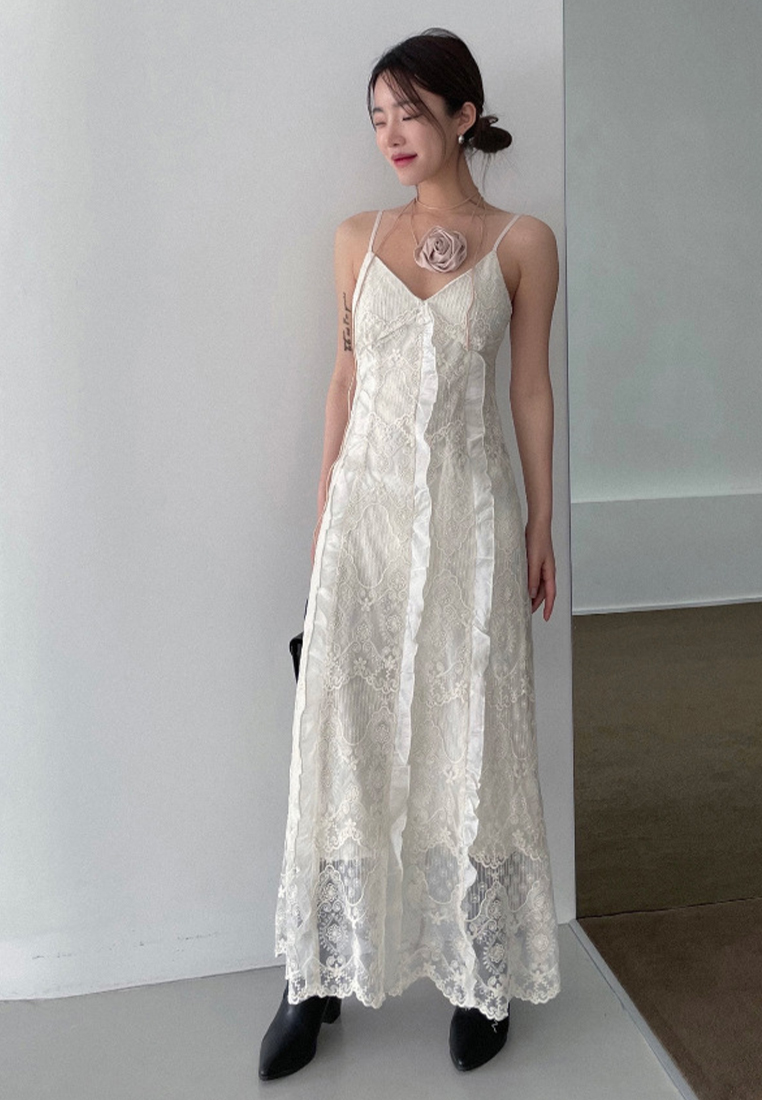 New Light Luxury Lace Embroidered Dress CA25032753W