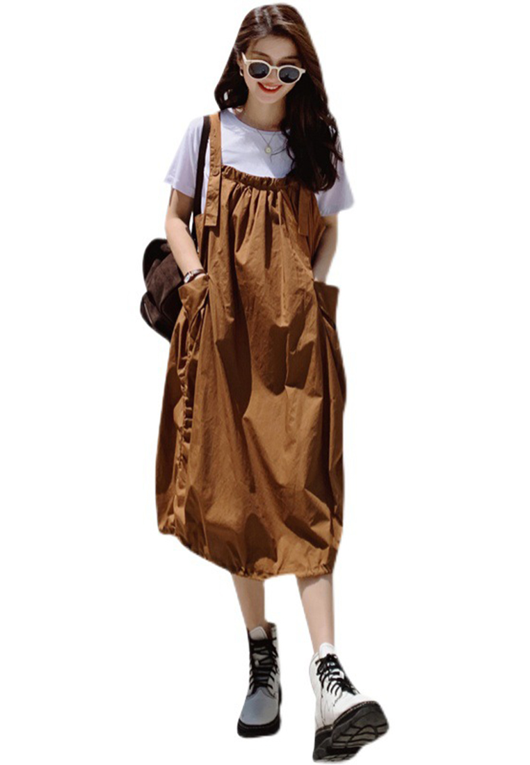 2024 New Loose Medium Length Backband Dress CA24041077BW