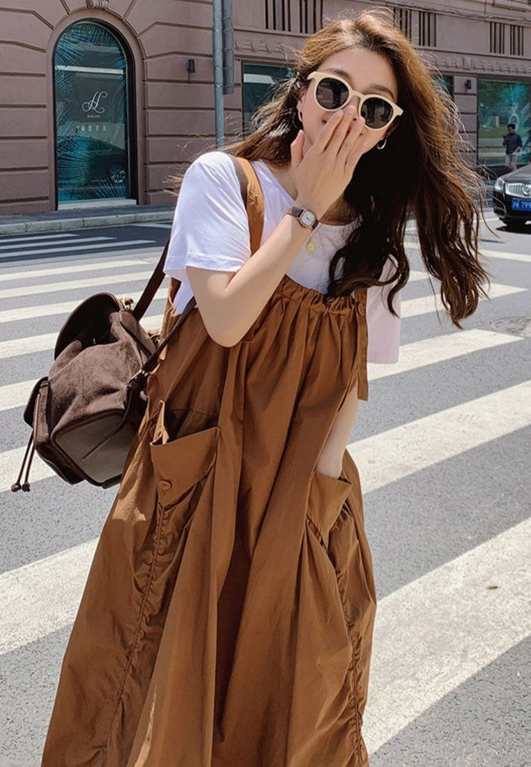 2024 New Loose Medium Length Backband Dress CA24041077BW