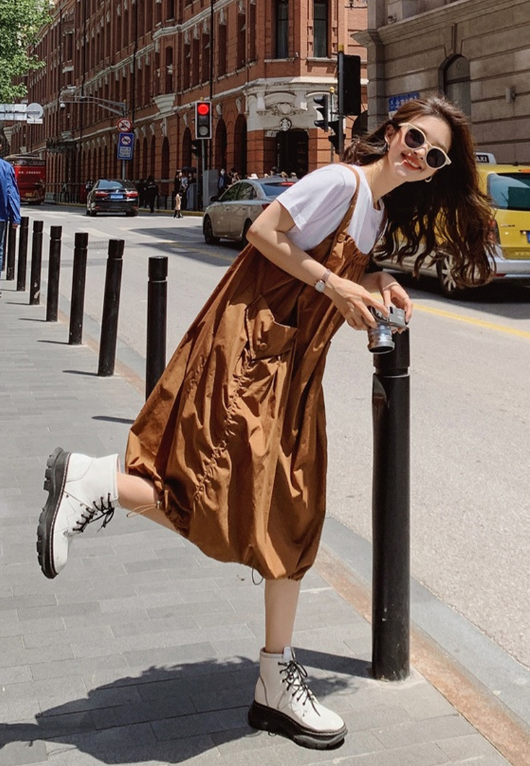 2024 New Loose Medium Length Backband Dress CA24041077BW